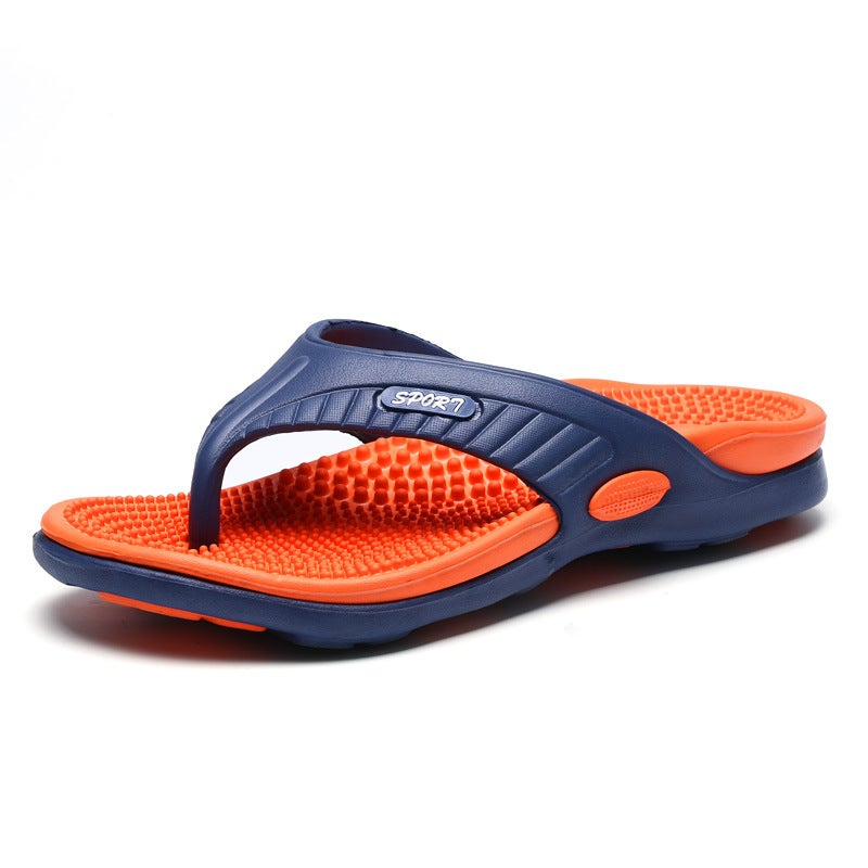 Men'S Flip-Flops Massage Bottom Color Matching Large Size Beach Slippers Outdoor Leisure Flip-Flops Lightweight - Image 4